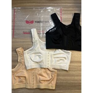 Magic Bra Women's Front Closure Wireless Lift Up Posture Bra ZG3 Medium LOT